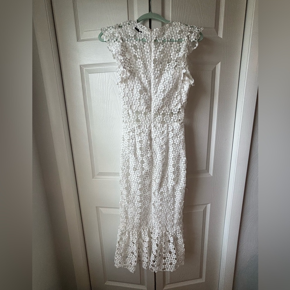 Petal & Pup Crochet White Lace Midi Dress - Picture 8 of 8